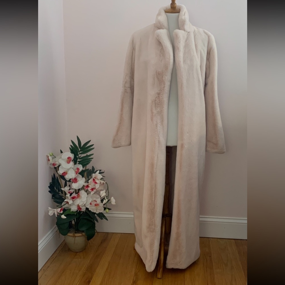 NWOT - Faux Fur Blush Coat